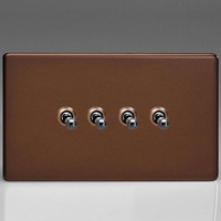 4-Gang 10A Toggle Switch - Mocha