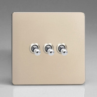 10A Toggle Switch - Satin Chrome 3-Gang