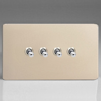 10A Toggle Switch - Satin Chrome 4-Gang
