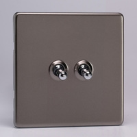 10A Toggle Switch - Pewter 2-Gang