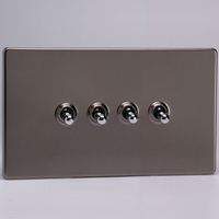 10A Toggle Switch - Pewter 4-Gang