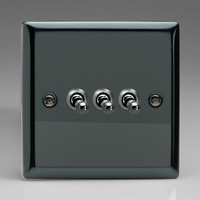 3-Gang 10A Toggle Switch - Iridiam Black
