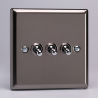 3-Gang 10A Toggle Switch - Pewter