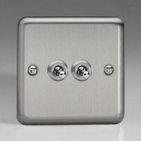 2-Gang 10A Toggle Switch - Matt Chrome