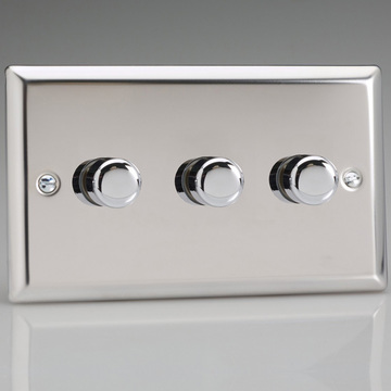 3-Gang 2-Way Mirror Chrome LED Dimmer Image