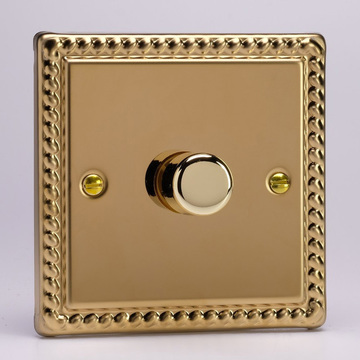 1-Gang 2-Way Georgian Brass LED Dimmer Image