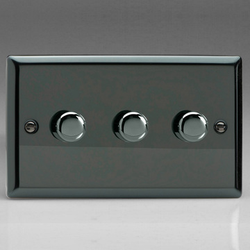 3-Gang 2-Way Iridiam Black LED Dimmer Image