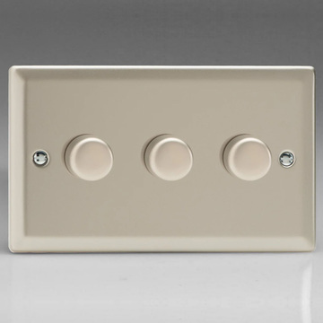 3-Gang 2-Way Satin Chrome LED Dimmer Image