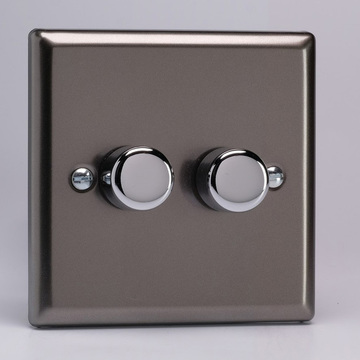 2-Gang 2-Way Pewter LED Dimmer Image