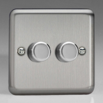 2-Gang 2-Way Matt Chrome LED Dimmer Image