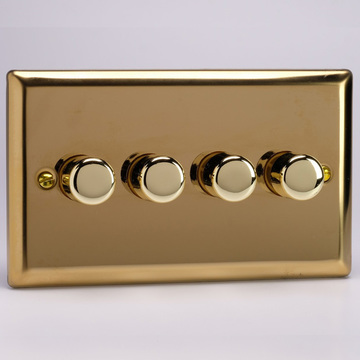 4-Gang 2-Way Victorian Brass LED Dimmer Image