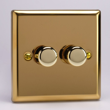 2-Gang 2-Way Victorian Brass LED Dimmer Image