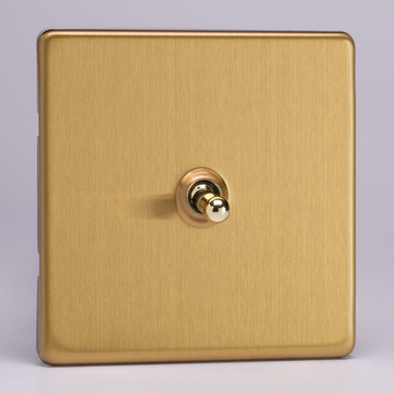 1-Gang 10A Toggle Switch - Brushed Brass Image