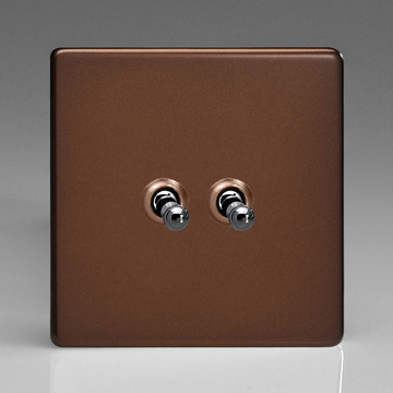 2-Gang 10A Toggle Switch - Mocha Image