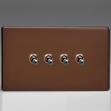 4-Gang 10A Toggle Switch - Mocha Image