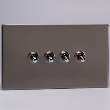 10A Toggle Switch - Pewter 4-Gang Image