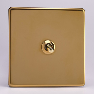 1-Gang 10A Toggle Switch - Polished Brass Image