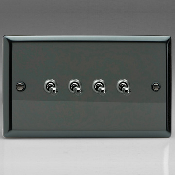 4-Gang 10A Toggle Switch - Iridiam Black Image