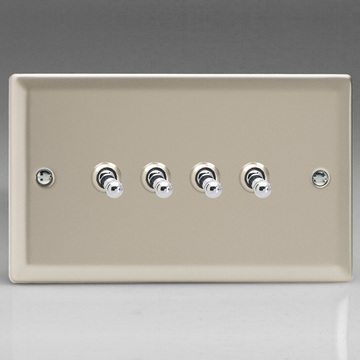 4-Gang 10A Toggle Switch - Satin Chrome Image