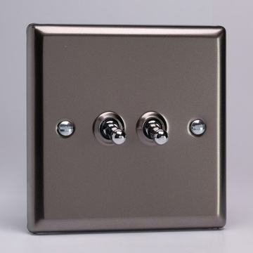 2-Gang 10A Toggle Switch - Pewter Image