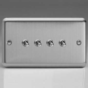 4-Gang 10A Toggle Switch - Matt Chrome Image