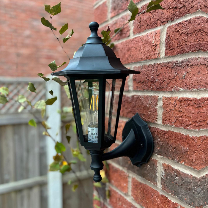 Lutec Wall Lantern Black Image 1