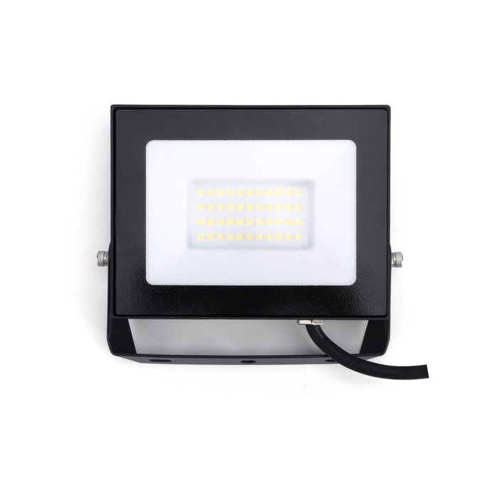 COMPACT SLIM FLOODLIGHT 30W 3000LM 4000K 120 BEAM 100LM/W IP65 IK05 LED BLACK Image 1