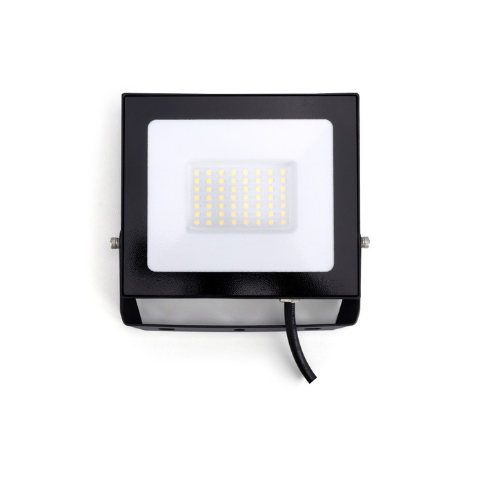 COMPACT SLIM FLOODLIGHT 50W 5000LM 4000K 120 BEAM 100LM/W IP65 IK05 LED BLACK Image 1
