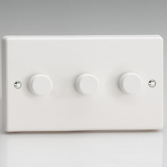 LED Dimmer Switch 3 Gang White Image 1