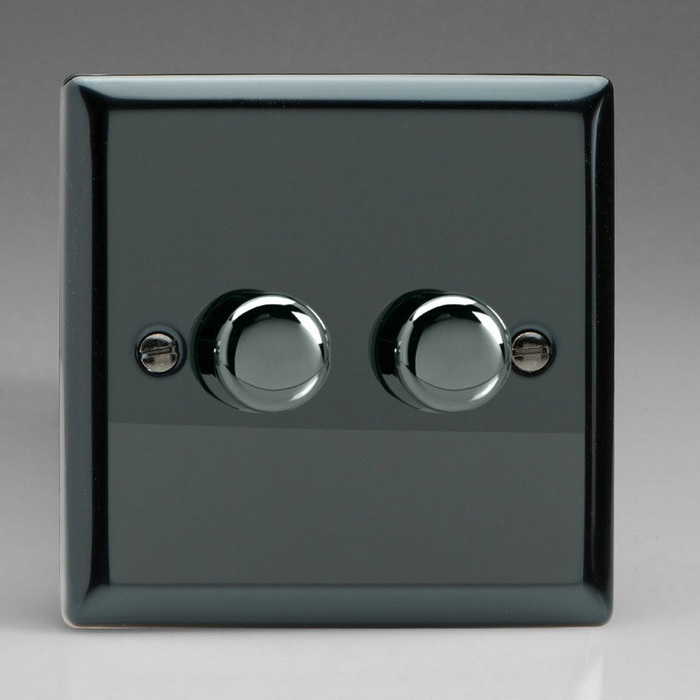 2-Gang 2-Way Iridiam Black LED Dimmer Image 1