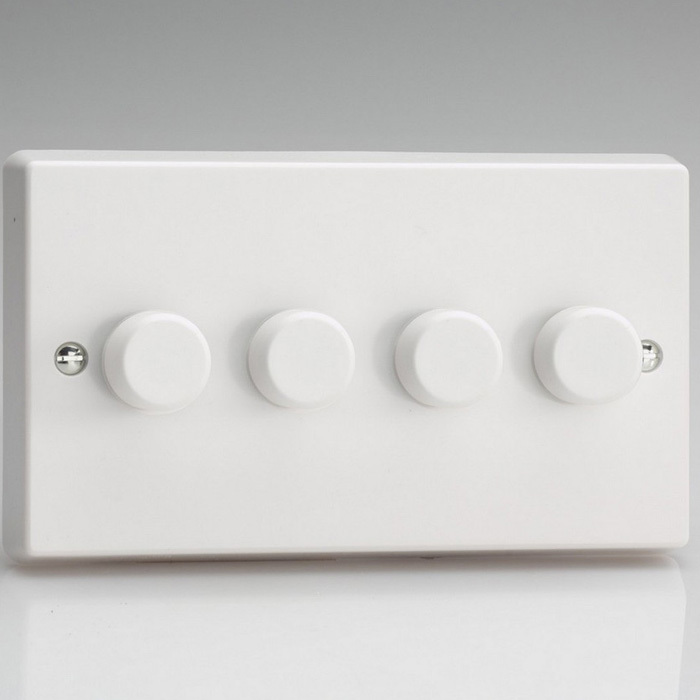 Dimmer Switch 4 Gang Premium White Image 1