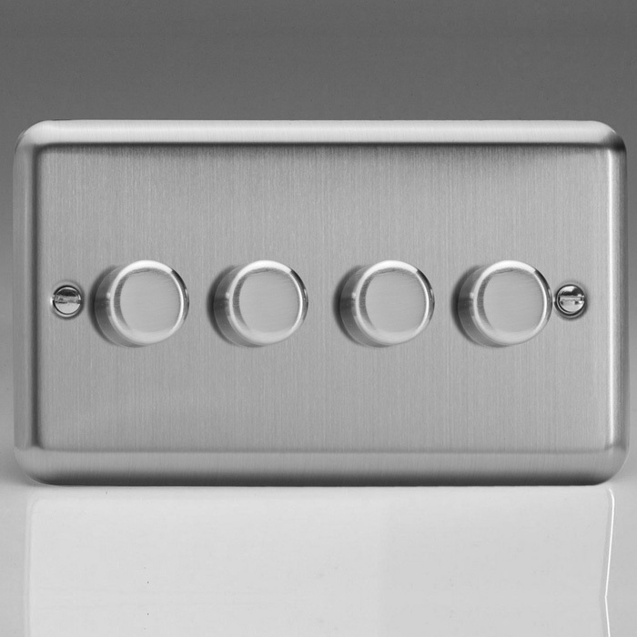 4-Gang 2-Way Matt Chrome LED Dimmer Image 1