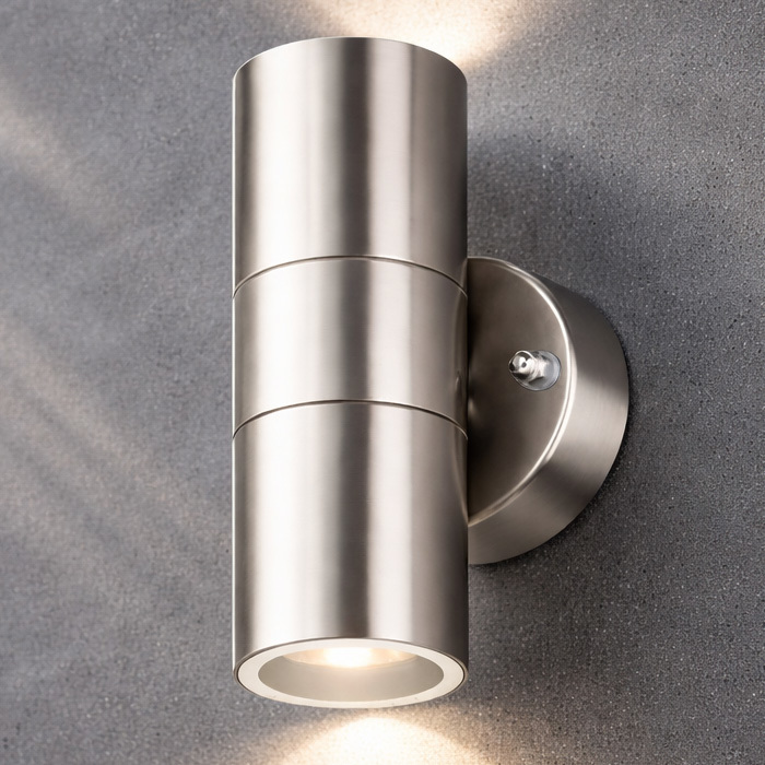 Up/Down Stainless Steel GU10 Wall Lantern Image 1