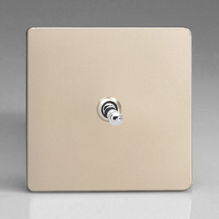 10A Toggle Switch - Satin Chrome 1-Gang Image 1
