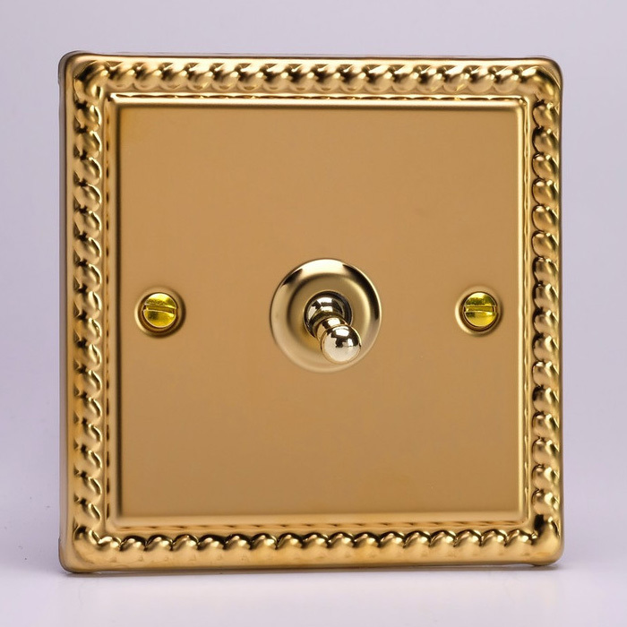 1-Gang 10A Toggle Switch - Georgian Brass Image 1