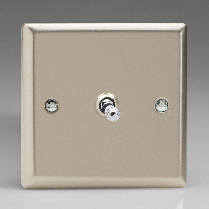 1-Gang 10A Toggle Switch - Satin Chrome Image 1