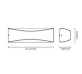 Outdoor Wave 7W 3000K 310lm IP65 Non-Dimmable Dark Grey