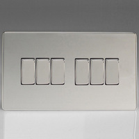 6 Gang 10A 1 or 2 Way Rocker Switches