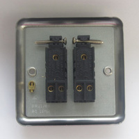 2-Gang 10A Toggle Switch - Matt Chrome