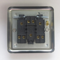 3-Gang 10A Toggle Switch - Matt Chrome