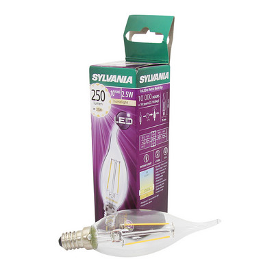 2 Watt E14 Filament LED Bent Tip Candle (25w)