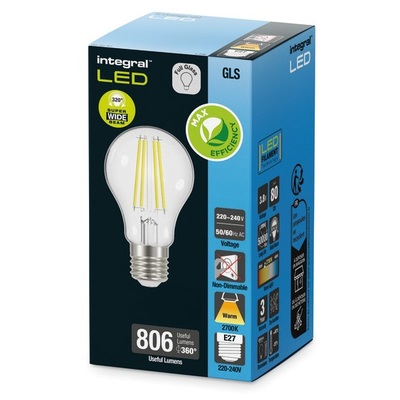 CLASS A OMNI FILAMENT GLS BULB E27 806LM 3.8W CLASS A OMNI FILAMENT GLS BULB E27 806LM 3.8W