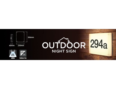 OutDoor Wall Light IP54 4000K Omni Directional Nightsign