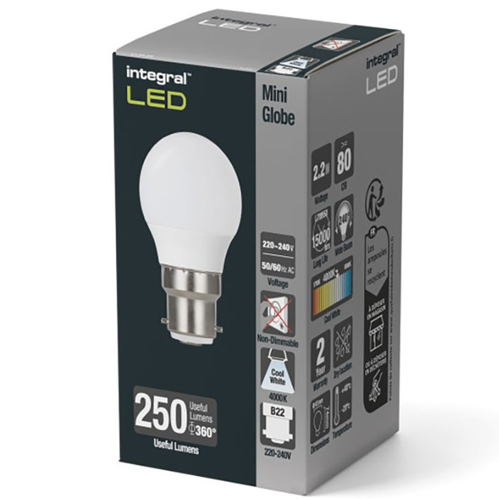 2.2w B22 LED Golf Ball Bulb (25w) Image 2