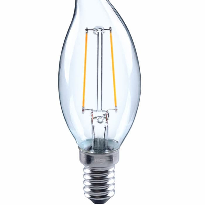 2 Watt E14 (SES) Filament Flame Tip Candle Image 2