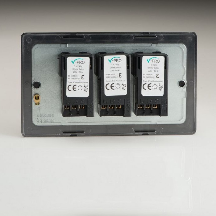 3 Gang 2-Way Push on/Off Rotary dimmer Switch Image 2