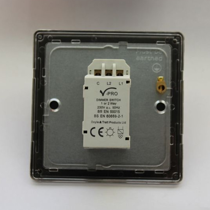 V-Pro Dimmer 1 Gang White/Chrome Max 30 LEDs Image 2