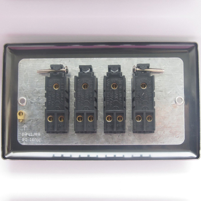 4-Gang 10A Toggle Switch - Georgian Brass Image 2
