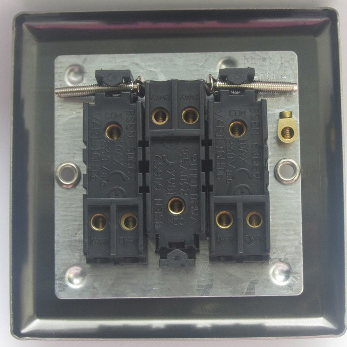 3-Gang 10A Toggle Switch - Iridiam Black Image 2