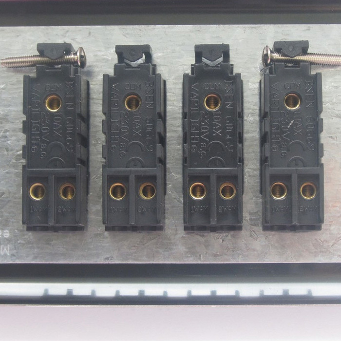 4-Gang 10A Toggle Switch - Iridiam Black Image 2